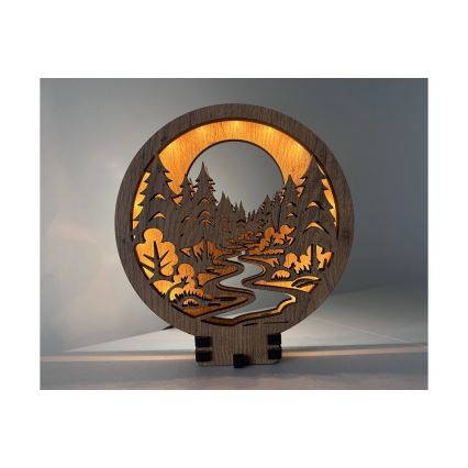 Li-Go 23580/DUB2 - Dimeriuojamas dekoratyvinis LED stalinis šviestuvas LED/12W/230V 20x22 cm ąžuolas/miške