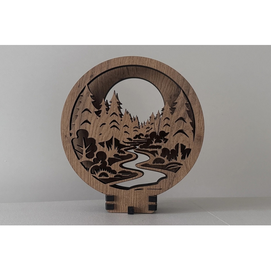 Li-Go 23580/DUB2 - Dimeriuojamas dekoratyvinis LED stalinis šviestuvas LED/12W/230V 20x22 cm ąžuolas/miške