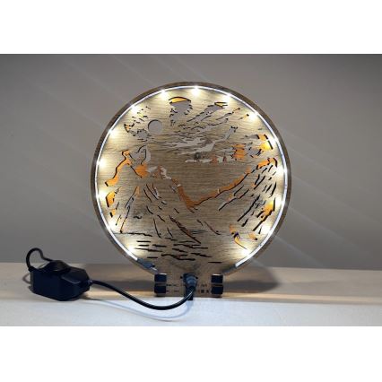 Li-Go 23595/DUB2 - Dimeriu reguliuojama LED stalinė dekoracija LED/12W/230V 20x22 cm ąžuolas/meškos