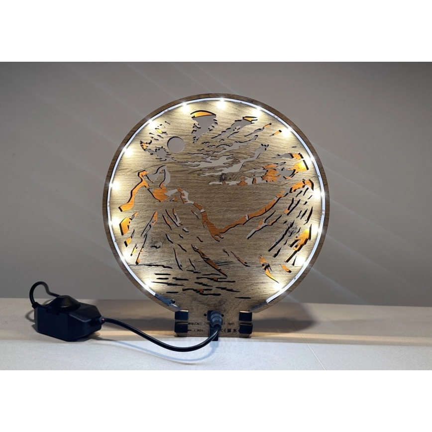 Li-Go 23595/DUB2 - Dimeriu reguliuojama LED stalinė dekoracija LED/12W/230V 20x22 cm ąžuolas/meškos