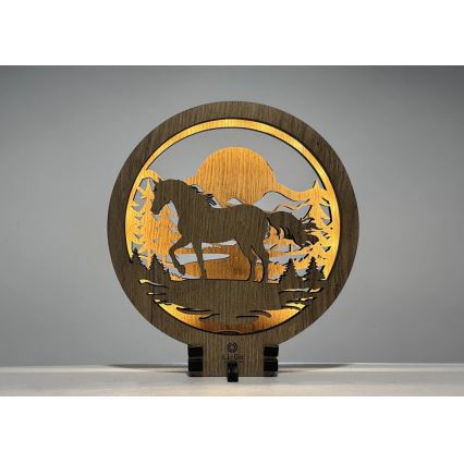 Li-Go 23598/DUB2 - Dimeriuojama LED stalo dekoracija LED/12W/230V 20x22 cm ąžuolas/arklys