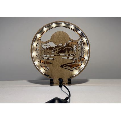 Li-Go 23598/DUB2 - Dimeriuojama LED stalo dekoracija LED/12W/230V 20x22 cm ąžuolas/arklys