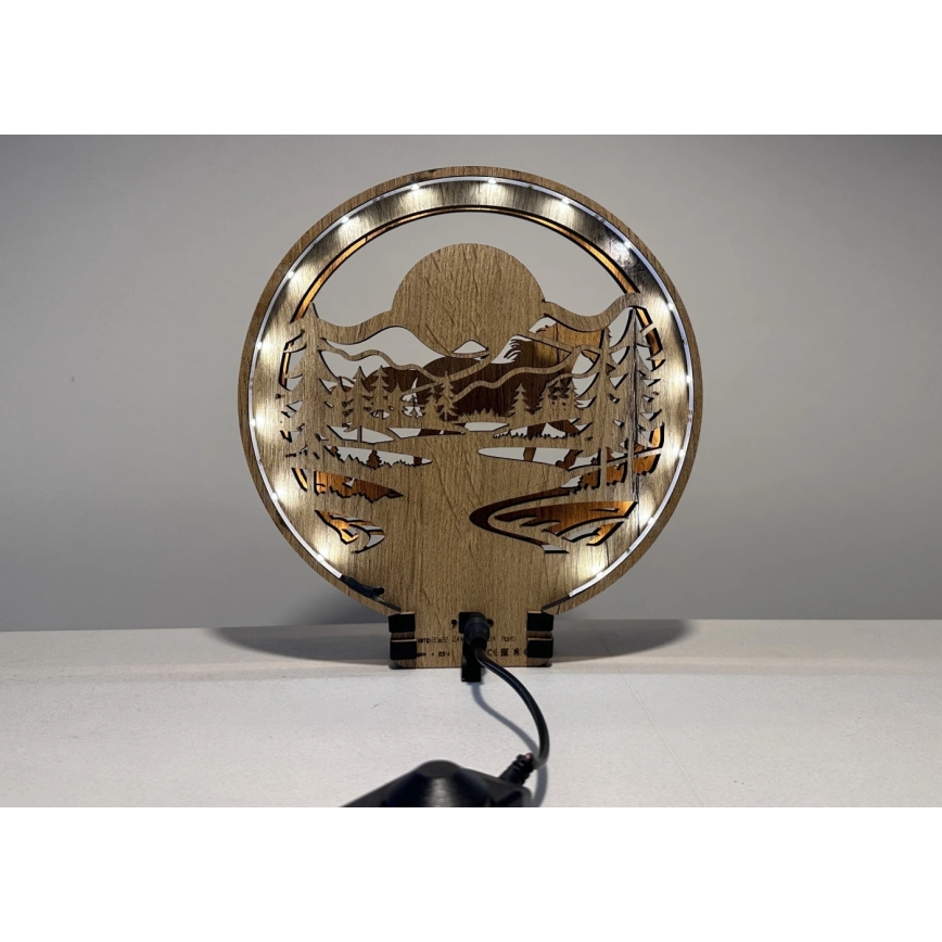 Li-Go 23598/DUB2 - Dimeriuojama LED stalo dekoracija LED/12W/230V 20x22 cm ąžuolas/arklys