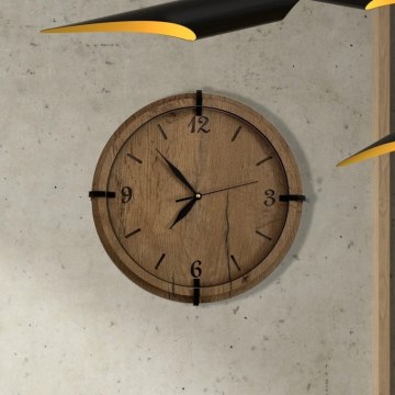 Li-Go 23628/DUB3 - Sieninis LED laikrodis/1xAA skersmuo 32 cm šviesus ąžuolas/Apvalus