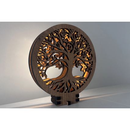 Li-Go 23648/DUB2 - LED stalinė dekoracija su reguliuojamu ryškumu LED/12W/230V 30x31 cm ąžuolas/Gyvybės medis