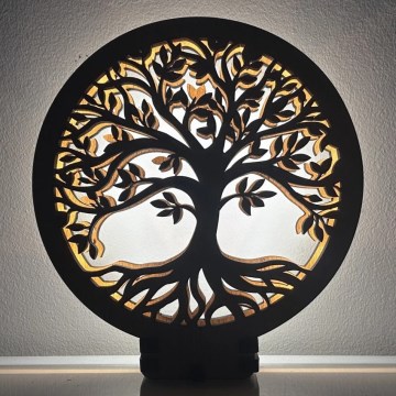 Li-Go 23648/DUB2 - LED stalinė dekoracija su reguliuojamu ryškumu LED/12W/230V 30x31 cm ąžuolas/Gyvybės medis