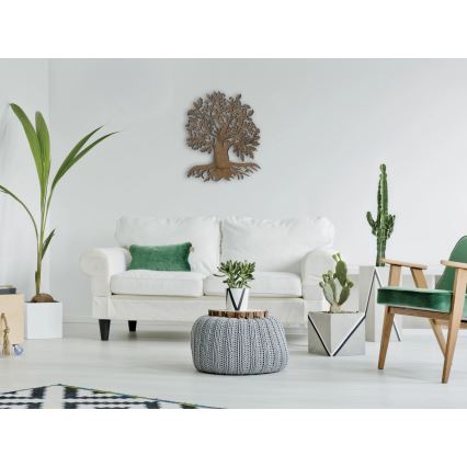 Li-Go 23673/DUB2 - dimeriuojama LED sieninė dekoracija LED/10W/5V, 20000 mAh, 45x55 cm, ąžuolas, su nuotolinio valdymo pultu