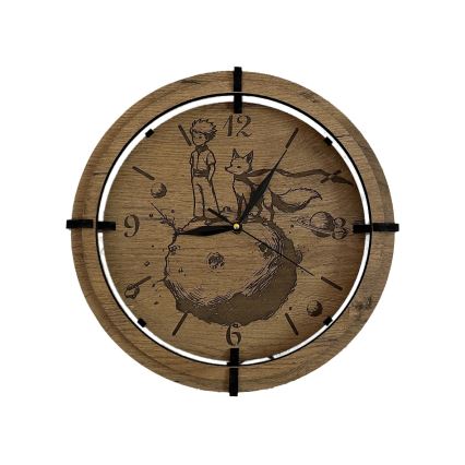 Li-Go 23712/DUB/BAT2 - reguliuojamas LED laikrodis su judesio jutikliu LED/10W/5V 20000 mAh + 1xAA skersmuo 32 cm ąžuolas/Mažasis princas