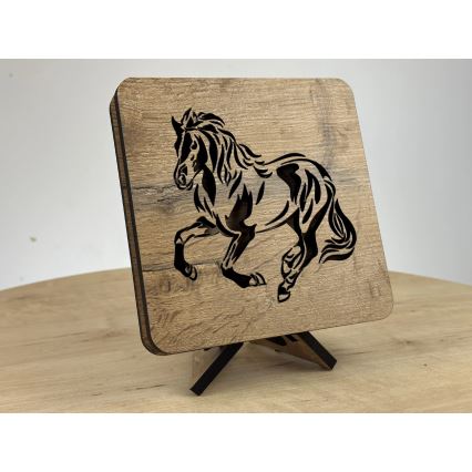 Li-Go 4070/DUB2 - stalinis LED dekoratyvinis šviestuvas LED/12W/230V 19x19 cm ąžuolas/arklys