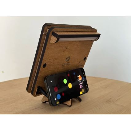 Li-Go 4070/DUB2 - stalinis LED dekoratyvinis šviestuvas LED/12W/230V 19x19 cm ąžuolas/arklys