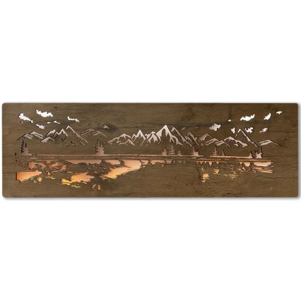 Li-Go 4778/A/4 - Reguliuojama LED sieninė dekoracija LED/10W/5V 30000 mAh 120x40 cm Ąžuolas/Ežeras