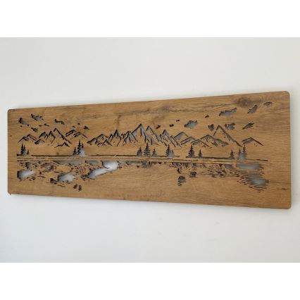 Li-Go 4778/A/4 - Reguliuojama LED sieninė dekoracija LED/10W/5V 30000 mAh 120x40 cm Ąžuolas/Ežeras