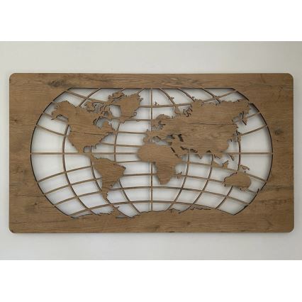 Li-Go 4868/DUB2 - Dimeriuojama LED sieninė dekoracija LED/24W/230V 110x60 cm ąžuolas/Pasaulio žemėlapis (paralelės)