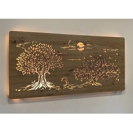 Li-Go 5307/DUB2 - Reguliuojama LED sieninė dekoracija LED/24W/230V 120x60 cm ąžuolas/Trys ąžuolai