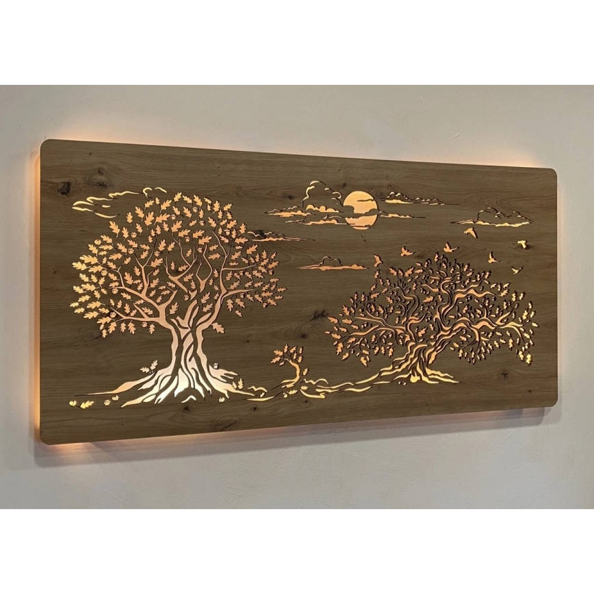 Li-Go 5307/DUB2 - Reguliuojama LED sieninė dekoracija LED/24W/230V 120x60 cm ąžuolas/Trys ąžuolai