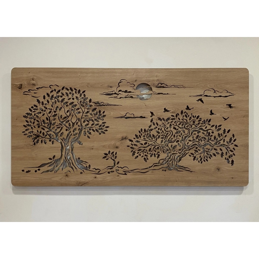 Li-Go 5307/DUB2 - Reguliuojama LED sieninė dekoracija LED/24W/230V 120x60 cm ąžuolas/Trys ąžuolai