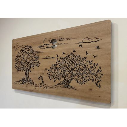 Li-Go 5307/DUB2 - Reguliuojama LED sieninė dekoracija LED/24W/230V 120x60 cm ąžuolas/Trys ąžuolai