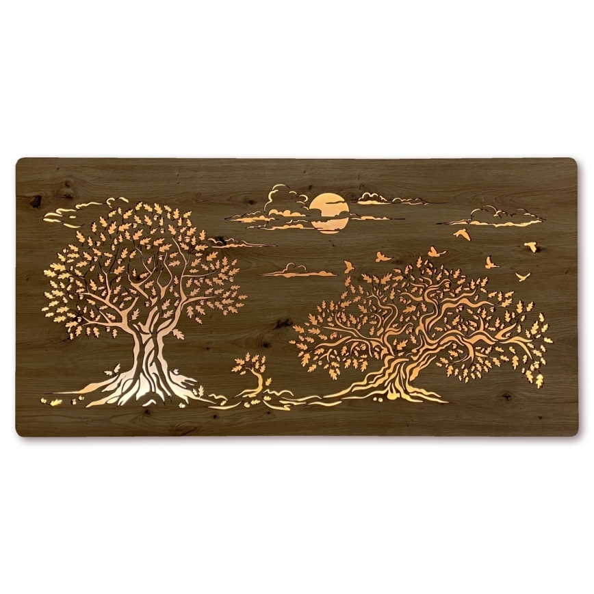 Li-Go 5307/DUB2 - Reguliuojama LED sieninė dekoracija LED/24W/230V 120x60 cm ąžuolas/Trys ąžuolai