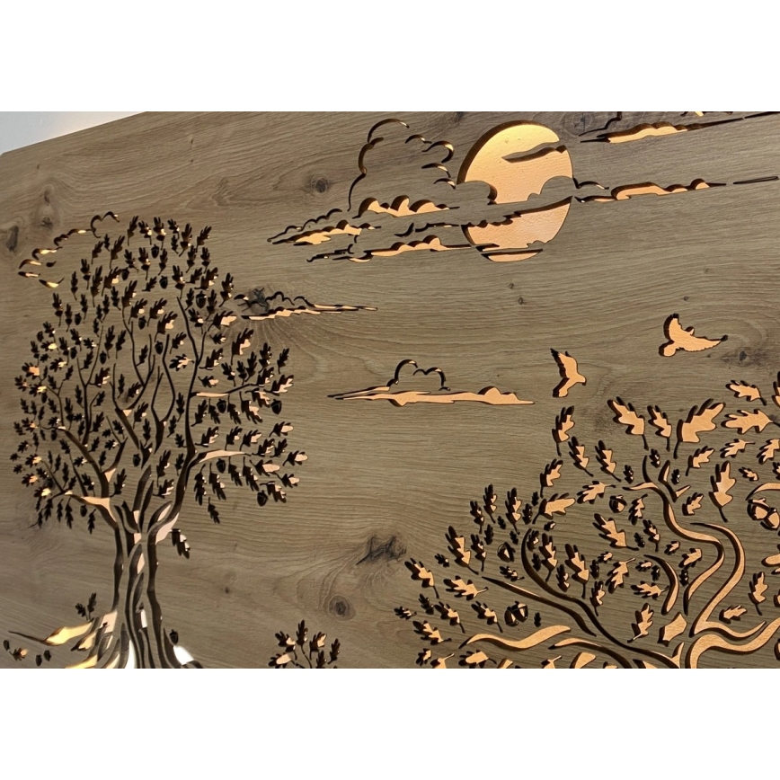 Li-Go 5307/DUB2 - Reguliuojama LED sieninė dekoracija LED/24W/230V 120x60 cm ąžuolas/Trys ąžuolai