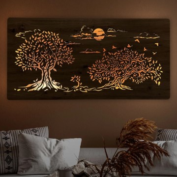 Li-Go 5307/DUB2 - Reguliuojama LED sieninė dekoracija LED/24W/230V 120x60 cm ąžuolas/Trys ąžuolai