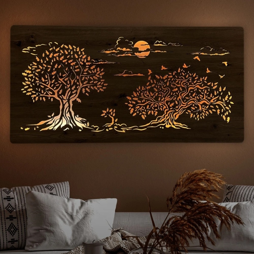 Li-Go 5307/DUB2 - Reguliuojama LED sieninė dekoracija LED/24W/230V 120x60 cm ąžuolas/Trys ąžuolai