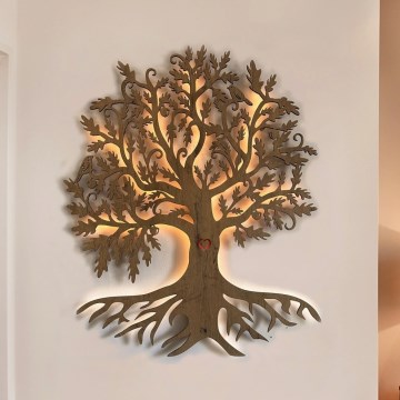 Li-Go 5729/DUB2 - LED sieninė dekoracija su judesio jutikliu LED/10W/5V 90x110 cm ąžuolas