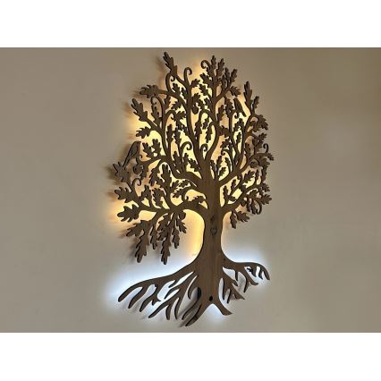 Li-Go 5729/DUB2 - LED sieninė dekoracija su judesio jutikliu LED/10W/5V 90x110 cm ąžuolas