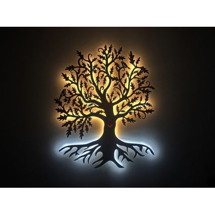 Li-Go 5732/DUB/S2 - reguliuojama LED sieninė dekoracija LED/10W/5V 20000 mAh 68x80 cm ąžuolas