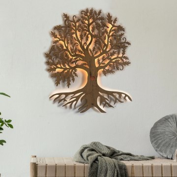 Li-Go 5732/DUB/S2 - reguliuojama LED sieninė dekoracija LED/10W/5V 20000 mAh 68x80 cm ąžuolas