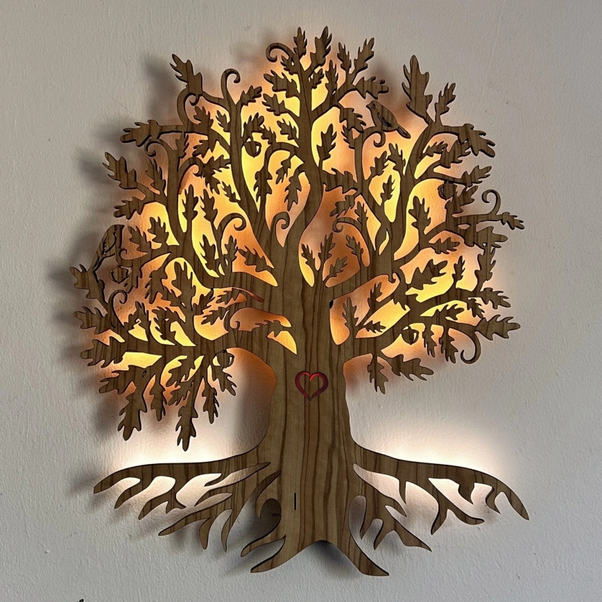 Li-Go 5747/DUB2 - LED dimeriuojama sieninė dekoracija LED/10W/230V 45x55 cm ąžuolas