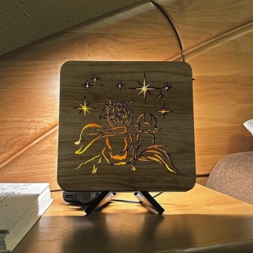 Li-Go 5788/DUB2 - LED stalinė dekoracija LED/12W/230V 19x19 cm ąžuolas/Mažasis princas