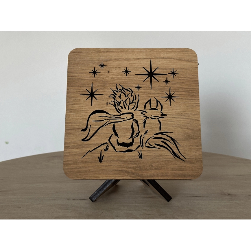 Li-Go 5788/DUB2 - LED stalinė dekoracija LED/12W/230V 19x19 cm ąžuolas/Mažasis princas