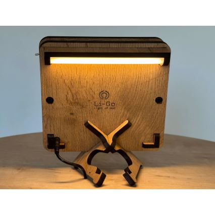 Li-Go 5788/DUB2 - LED stalinė dekoracija LED/12W/230V 19x19 cm ąžuolas/Mažasis princas