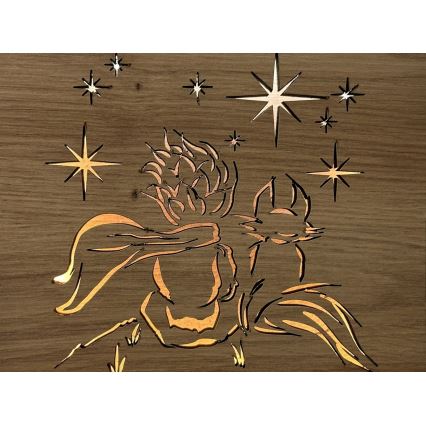 Li-Go 5788/DUB2 - LED stalinė dekoracija LED/12W/230V 19x19 cm ąžuolas/Mažasis princas