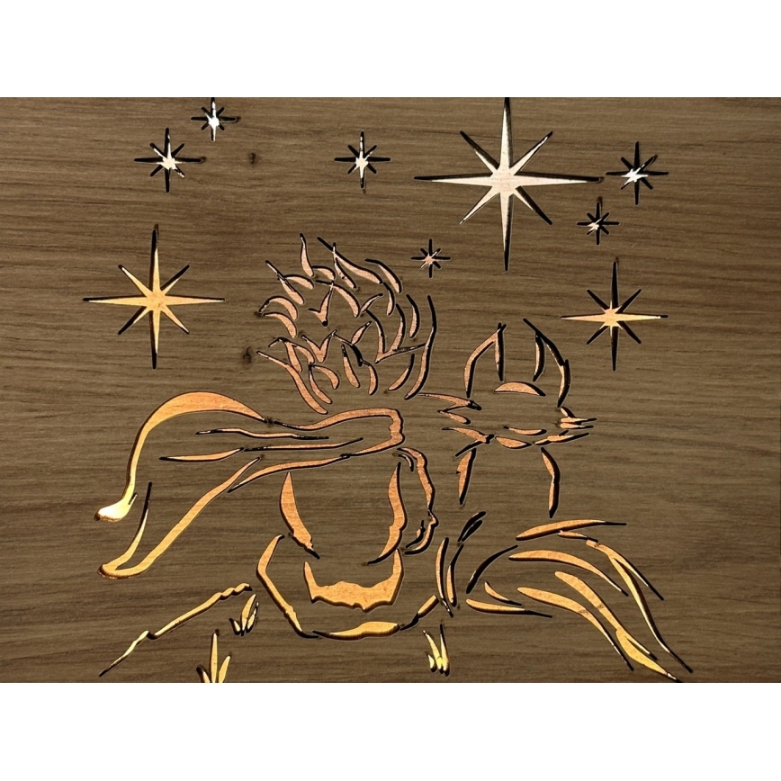 Li-Go 5788/DUB2 - LED stalinė dekoracija LED/12W/230V 19x19 cm ąžuolas/Mažasis princas