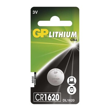 Ličio baterijos  (tabletė) CR1620 GP LITHIUM 3V/75 mAh