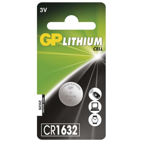 Ličio baterijos  (tabletė) CR1632 GP LITHIUM 3V/140 mAh