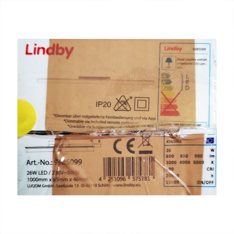 Lindby - LED Pritemdomas lubinis šviestuvas IBBE LED/26W/230V Wi-Fi Tuya