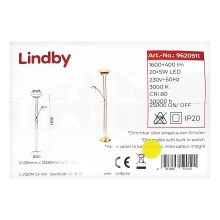 Lindby - LED Pritemdomas toršeras YVETA LED/20W/230V + LED/5W/230V
