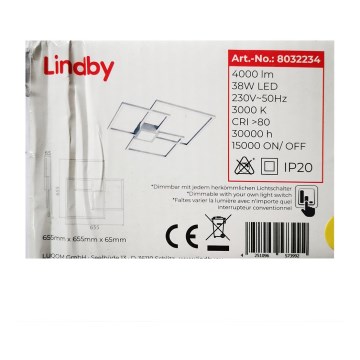 Lindby - LED Reguliuojamas ant pagrindo montuojamas sietynas DUETTO LED/38W/230V
