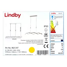 Lindby - LED Reguliuojamas pakabinamas sietynas AURON 2xLED/12W/230V
