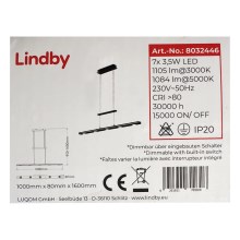 Lindby - LED Reguliuojamas pakabinamas sietynas NAIARA 7xLED/4W/230V