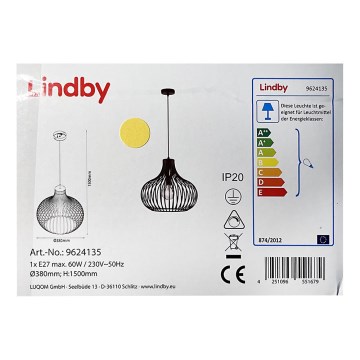 Lindby - Pakabinamas sietynas FRANCES 1xE27/60W/230V