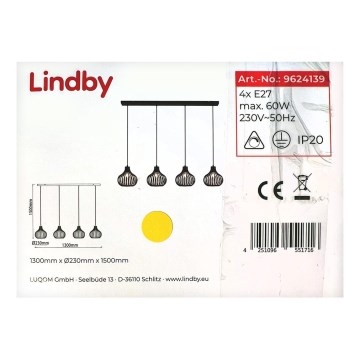 Lindby - Pakabinamas sietynas FRANCES 4xE27/60W/230V