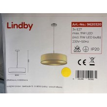 Lindby - Pakabinamas sietynas SEBATIN 3xE27/11W/230V