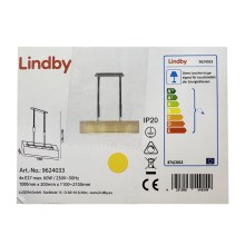 Lindby - Reguliuojamas pakabinamas sietynas MARIAT 4xE27/60W/230V