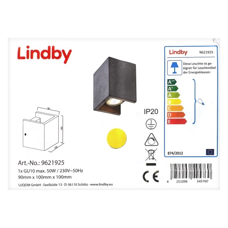 Lindby - Sieninis šviestuvas GERDA 1xGU10/50W/230V