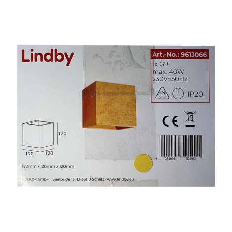 Lindby - Sieninis šviestuvas YADE 1xG9/20W/230V