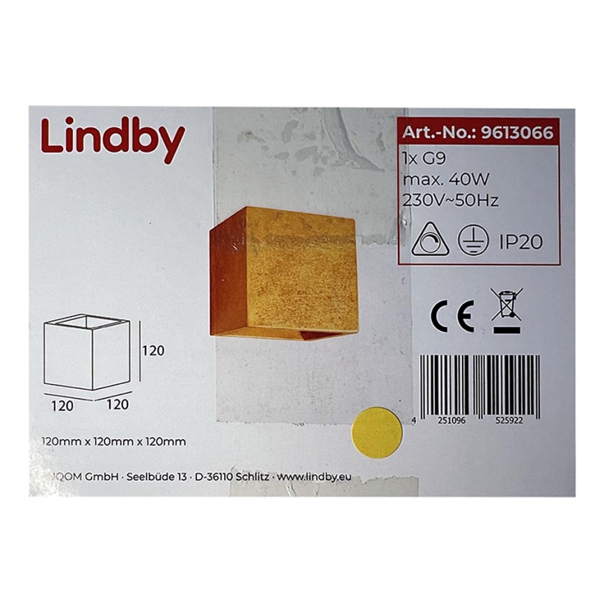 Lindby - Sieninis šviestuvas YADE 1xG9/20W/230V