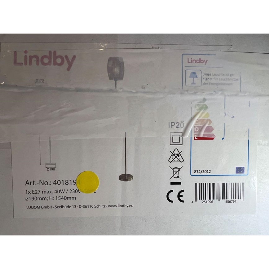 Lindby - Toršeras JEMILE 1xE27/40W/230V